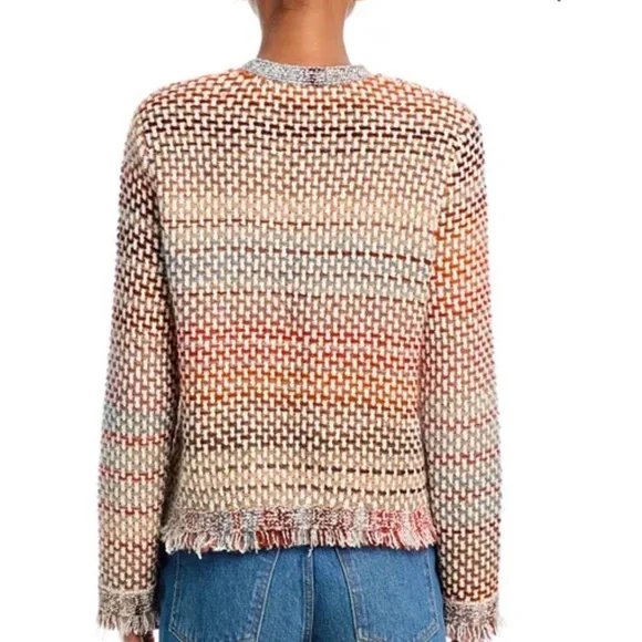 Veronica Beard Brown and Cream Knit Cardigan size M - Picture 4 of 7